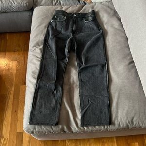 Abercrombie size 6 leather / Jean pants duo sided